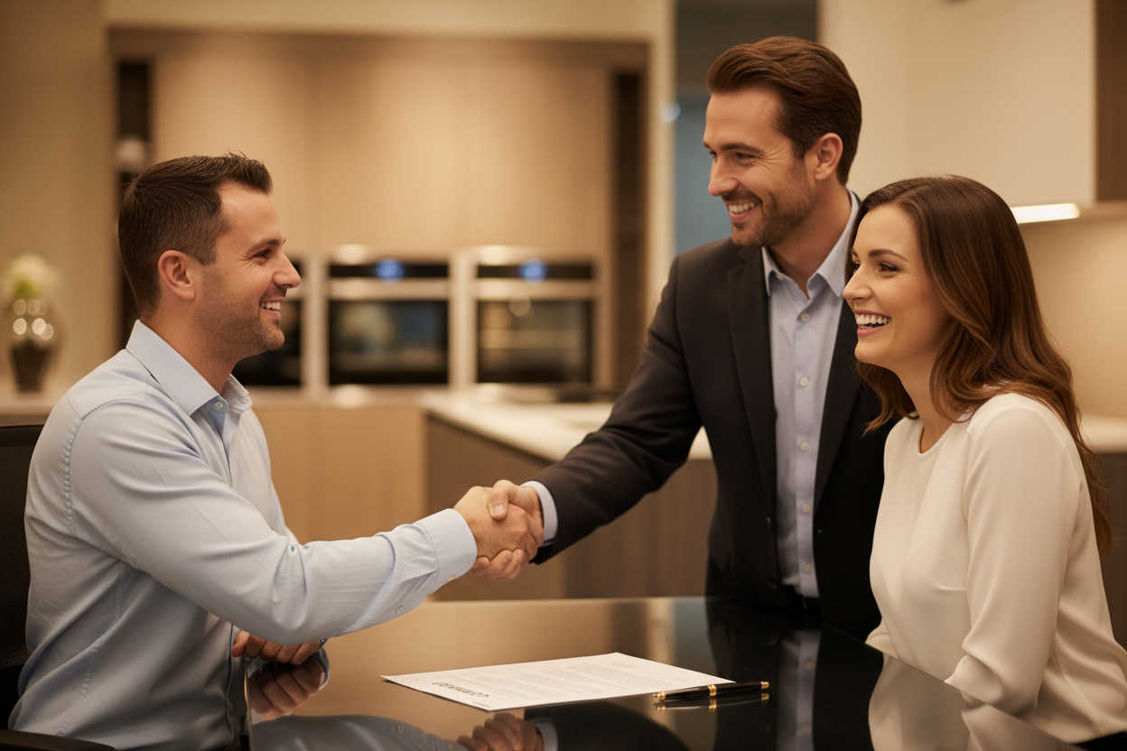 Signature contrat cuisine après négociation par expert Nancy